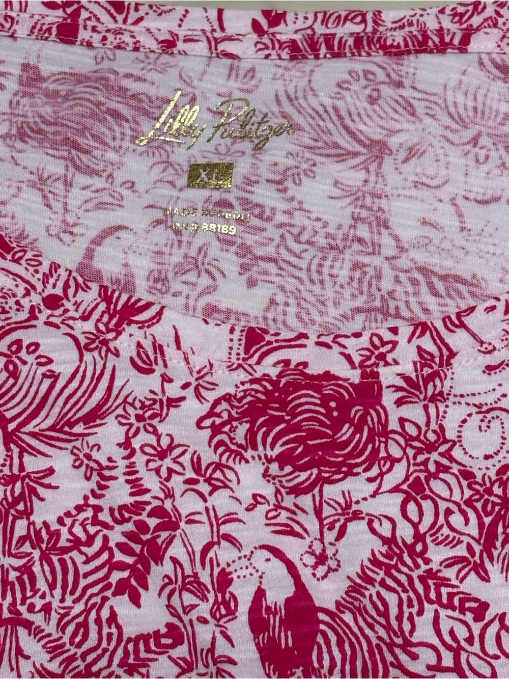 Lilly Pulitzer Red Floral Print Women's Top
